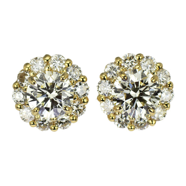 K18 YG ダイヤモンド　ピアス 新品 K18YG ダイヤモンド ピアス 0.507ct VLY/L VS2 EX D0.30ct