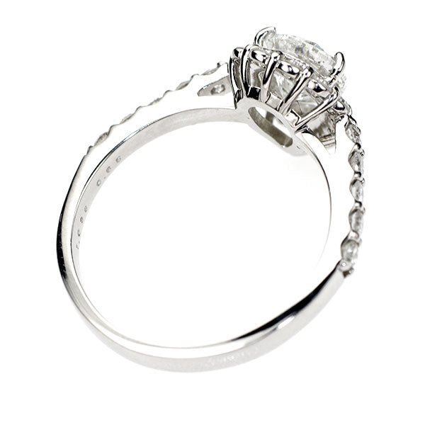 新品 Pt900 ペアシェイプ ダイヤモンド リング 1.038ct G SI2 D0.65ct