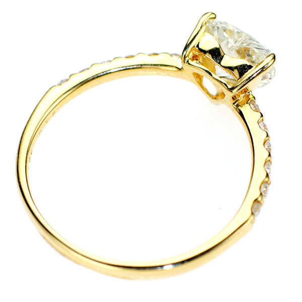 新品 K18YG ハートシェイプ ダイヤモンド リング 1.129ct L SI2 D0