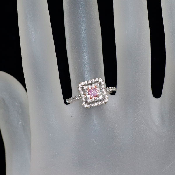 新品 希少 Pt900 天然ピンク ダイヤモンド リング 0.154ct FPP SI2