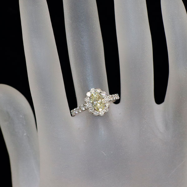 新品 Pt900 ダリアカット ダイヤモンド リング 0.957ct VLY SI1 D0.80ct