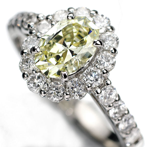 新品 Pt900 ダリアカット ダイヤモンド リング 0.957ct VLY SI1 D0.80ct