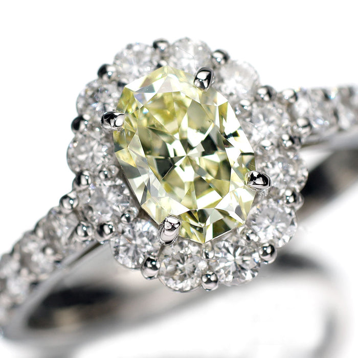 新品 Pt900 ダリアカット ダイヤモンド リング 0.957ct VLY SI1 D0.80ct