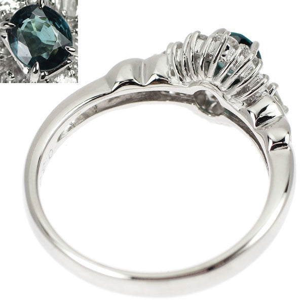 Pt900 カラーチェンジ ガーネット ダイヤ リング 0.33ct D0.24ct