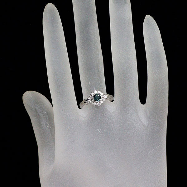 Pt900 カラーチェンジ ガーネット ダイヤ リング 0.33ct D0.24ct