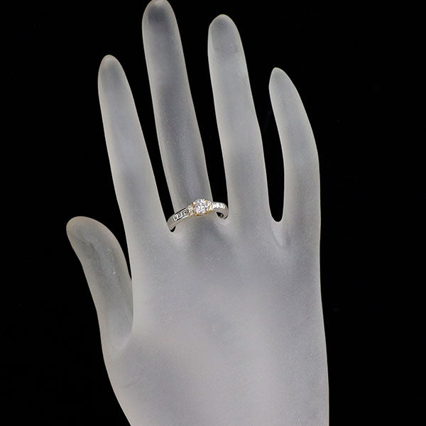 希少 Pt900/K18YG 天然ピンク ダイヤモンド リング 0.482ct FP I2 D0.27ct