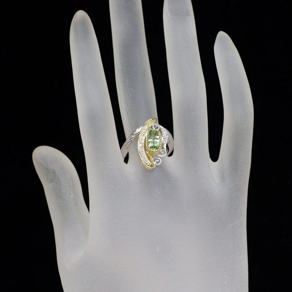 祢津 新(ねづ あらた) K18YG/WG ミント ガーネット ダイヤモンド リング 1.38ct D0.14ct