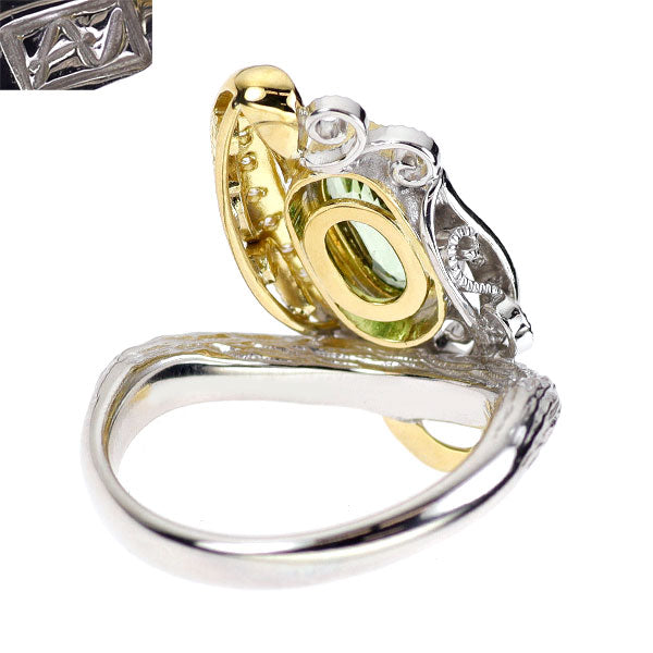 祢津 新(ねづ あらた) K18YG/WG ミント ガーネット ダイヤモンド リング 1.38ct D0.14ct