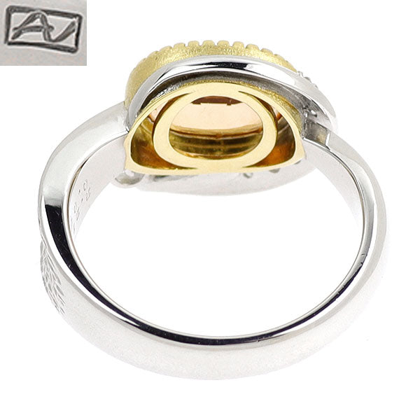 祢津 新(ねづ あらた) K18YG/WG インペリアル トパーズ ダイヤモンド リング 2.218ct D0.08ct