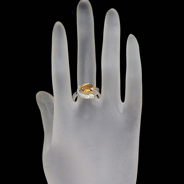 祢津 新(ねづ あらた) K18YG/WG インペリアル トパーズ ダイヤモンド リング 2.218ct D0.08ct