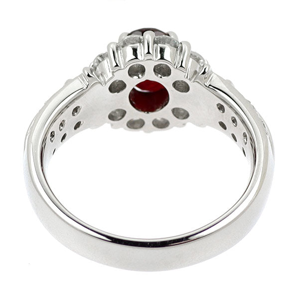 Pt900 ルビー ダイヤモンド リング 1.045ct D0.63ct