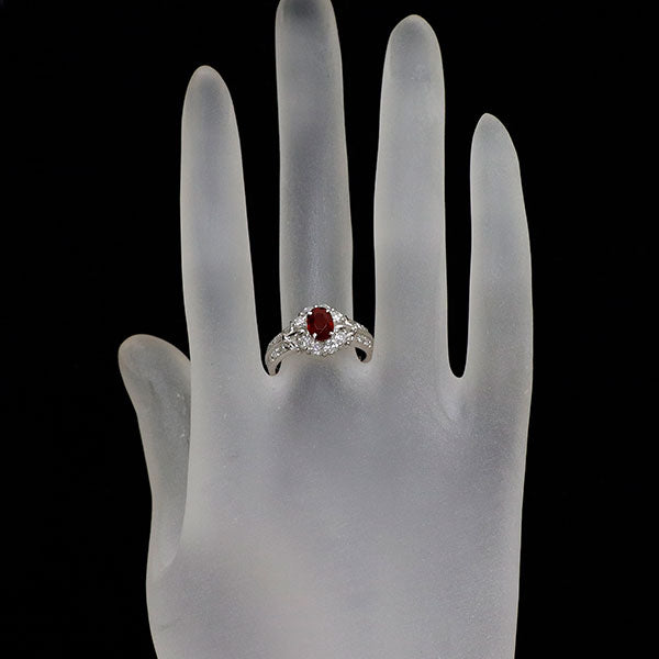 Pt900 ルビー ダイヤモンド リング 1.045ct D0.63ct