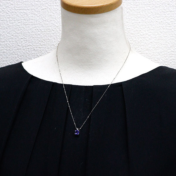 Pt950/ Pt850 タンザナイト ダイヤモンド ペンダントネックレス 1.00ct D0.03ct
