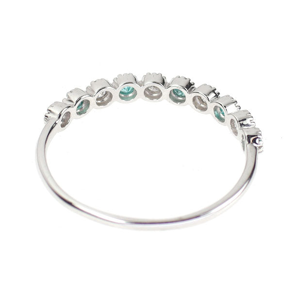 新品 希少 Pt900 パライバ トルマリン ダイヤモンド リング 0.07ct D0.08ct ハーフエタニティ【エスコレ】
