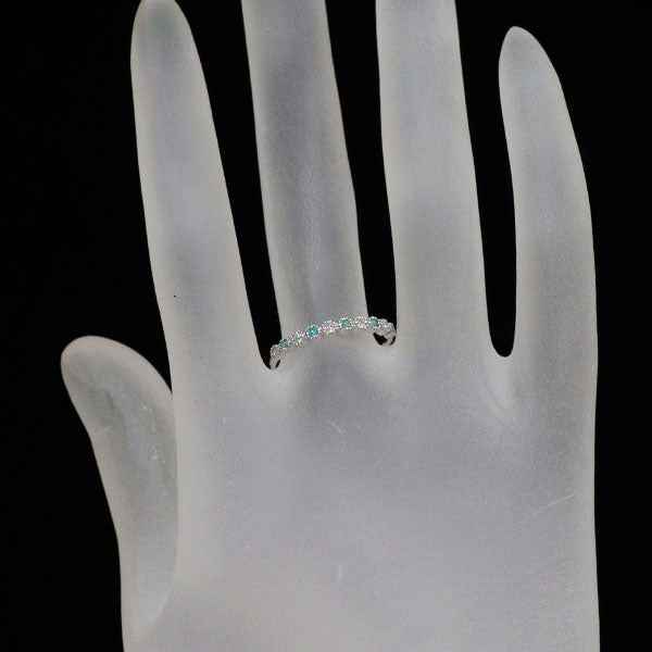 新品 希少 Pt900 パライバ トルマリン ダイヤモンド リング 0.07ct D0.08ct ハーフエタニティ【エスコレ】