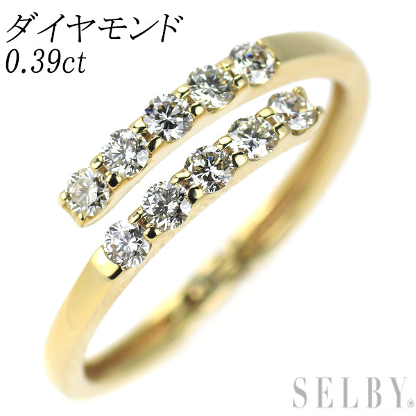 K18YG ダイヤモンド リング 0.39ct フリーサイズ 10.5号～ 可動式
