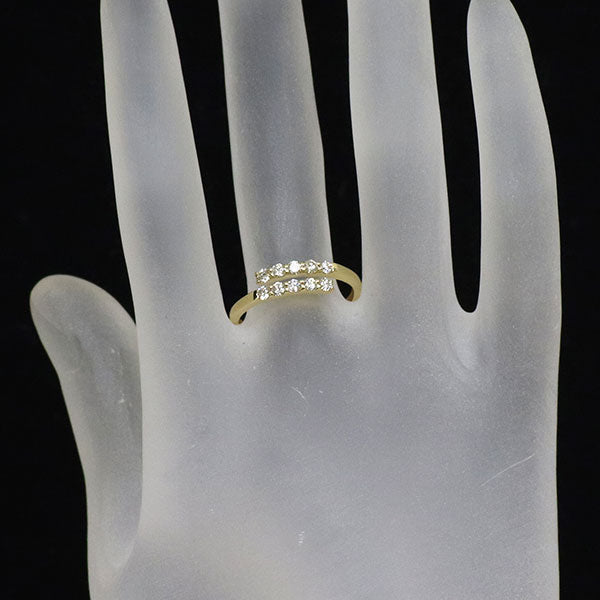 K18YG ダイヤモンド リング 0.39ct フリーサイズ 10.5号～ 可動式