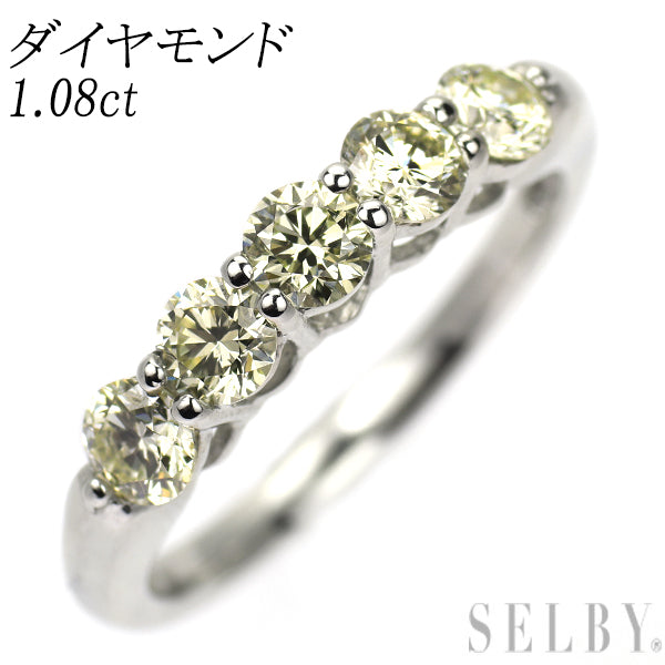 Pt1000 ダイヤモンド リング 1.08ct 一文字
