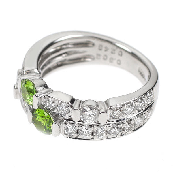 希少 Pt900 デマントイド ガーネット ダイヤモンド リング 0.550ct D0.92ct