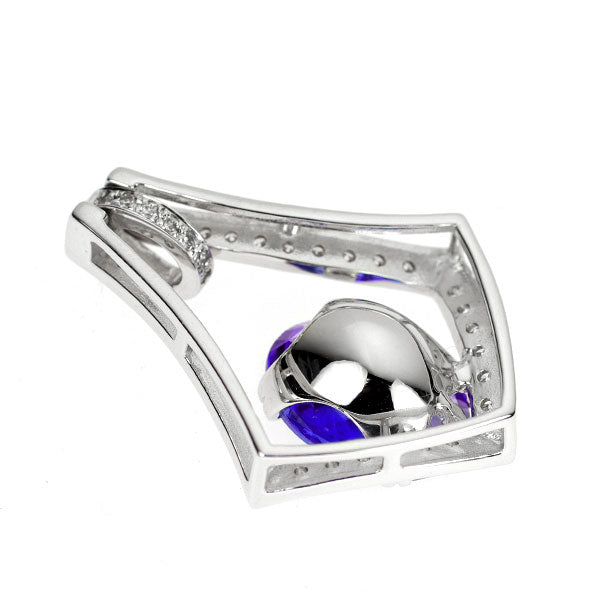 K18WG タンザナイト ダイヤモンド ペンダントトップ 3.66ct D0.54ct