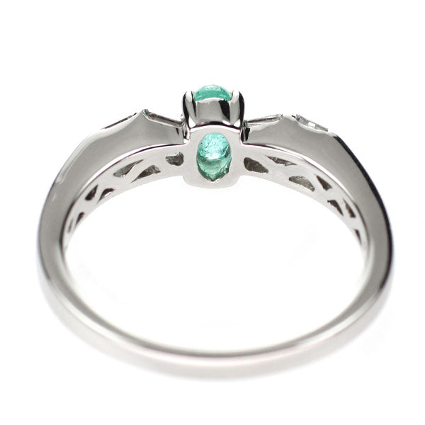 希少 Pt950 カボションカット パライバ トルマリン ダイヤモンド リング 0.56ct D0.20ct