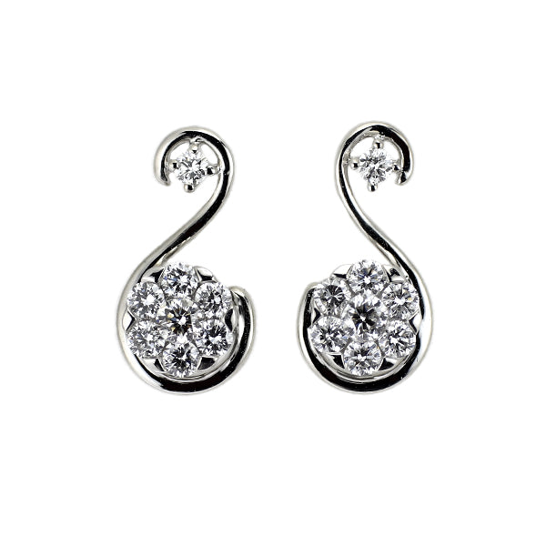 コロネット K18WG ダイヤモンド ピアス 0.38ct