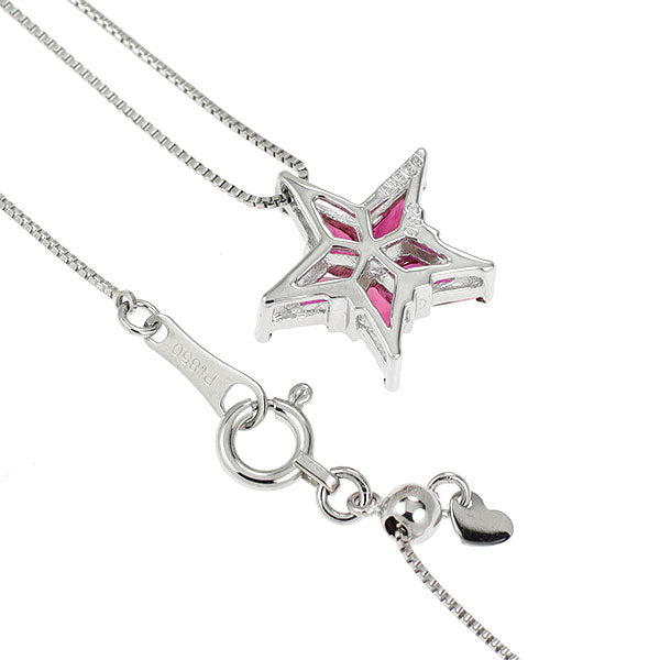 Pt900/ Pt850 カイトカット ルビー ペンダントネックレス 0.82ct スター