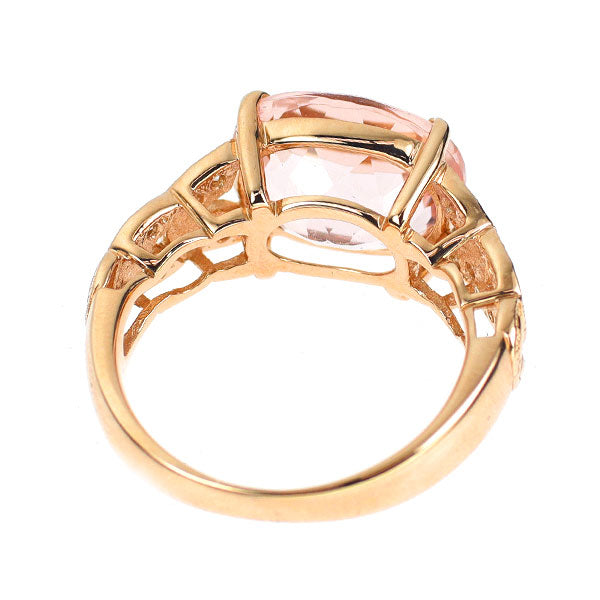K18PG モルガナイト ダイヤモンド リング 3.87ct D0.13ct