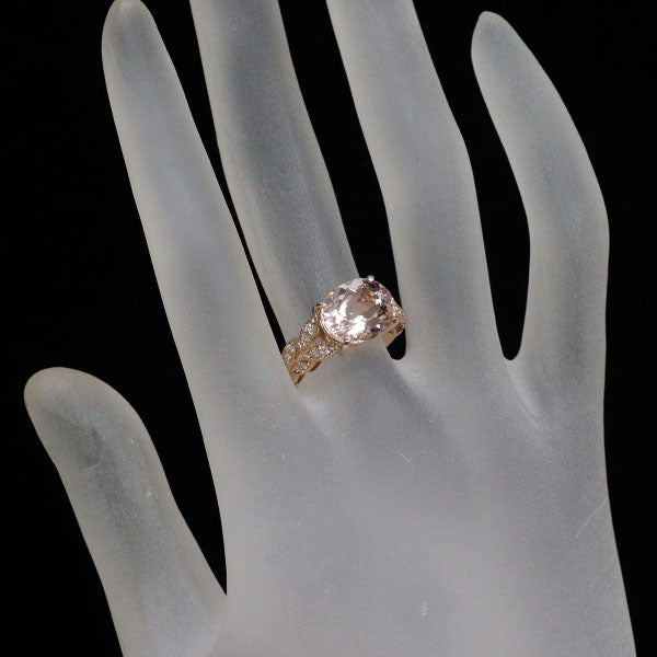 K18PG モルガナイト ダイヤモンド リング 3.87ct D0.13ct