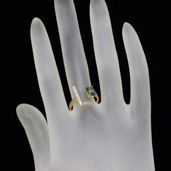 K18YG スピネル ダイヤモンド フォークリング 1.20ct D0.17ct
