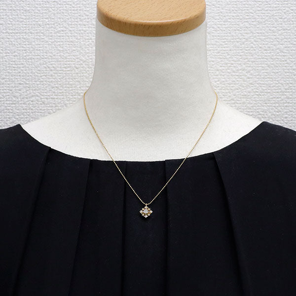 ケイウノ K18YG ダイヤモンド ペンダントネックレス 0.172ct D0.058ct