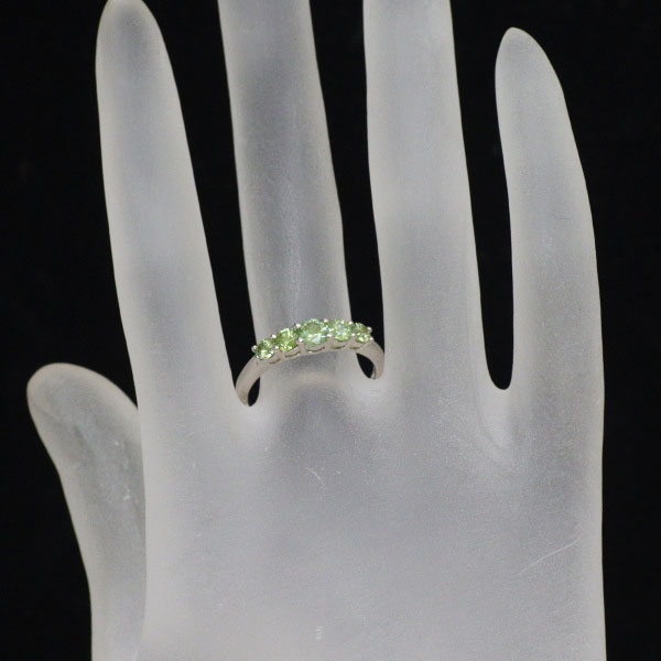 希少 K18WG デマントイドガーネット リング 0.82ct