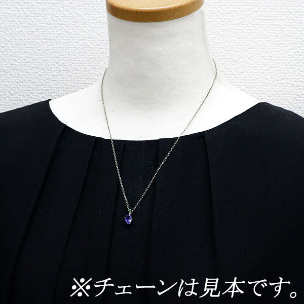 K18WG タンザナイト グリーンガーネット ダイヤモンド ペンダントトップ 1.50ct G0.03ct D0.01ct