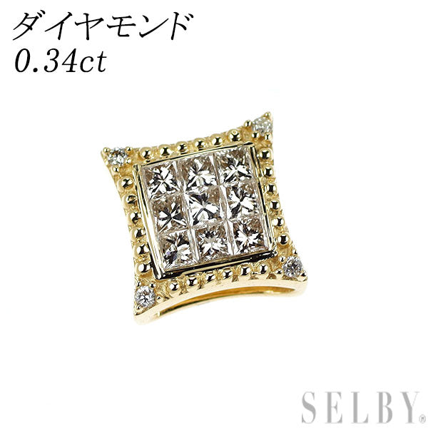 K18YG ダイヤモンド ペンダントトップ 0.34ct ミステリーセッティング