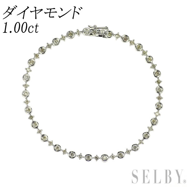 K18WG ダイヤモンド テニス ブレスレット 1.00ct