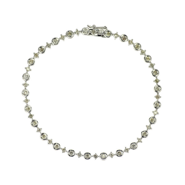 K18WG ダイヤモンド テニス ブレスレット 1.00ct