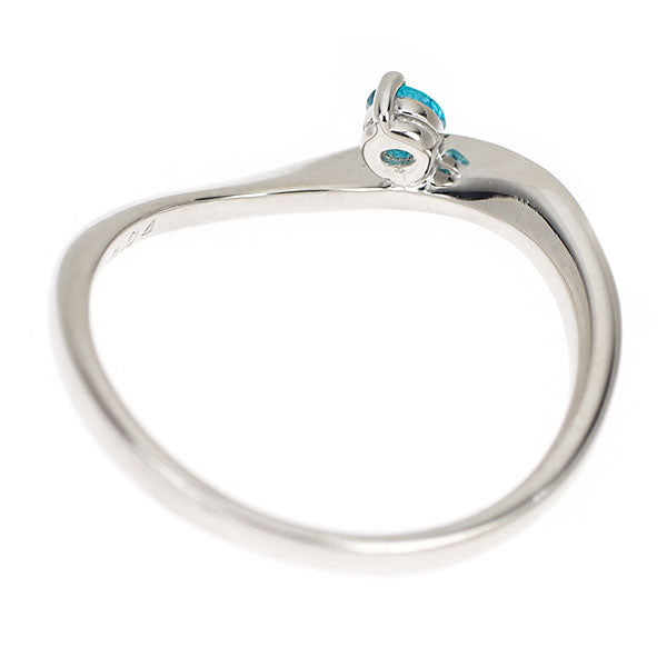 K18WG パライバトルマリン ダイヤモンド リング 0.08ct D0.04ct