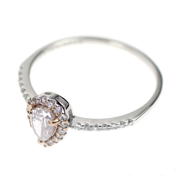 希少 Pt950 ペアシェイプ 天然ピンク ダイヤモンド リング 0.400ct FLPP I1 D0.16ct