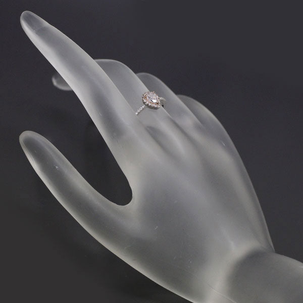 希少 Pt950 ペアシェイプ 天然ピンク ダイヤモンド リング 0.400ct FLPP I1 D0.16ct
