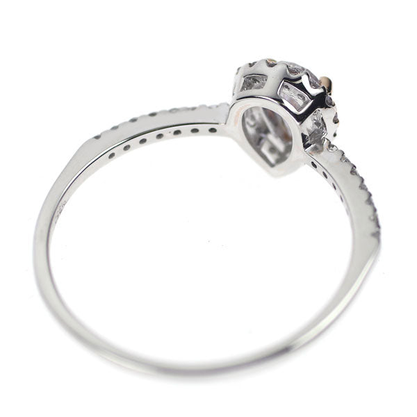 希少 Pt950 ペアシェイプ 天然ピンク ダイヤモンド リング 0.400ct FLPP I1 D0.16ct
