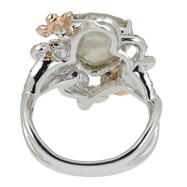 ブラックコーティング/ K18WG/ PG 大粒 ダイヤモンド リング 4.44ct D0.60ct