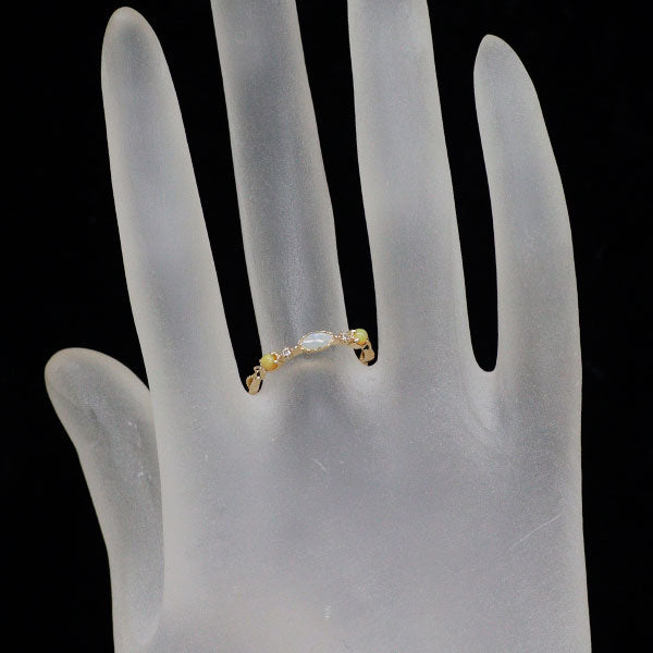 アガット/agete K14YG オパール ダイヤモンド リング D0.01ct