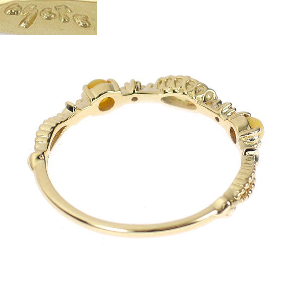 アガット/agete K14YG オパール ダイヤモンド リング D0.01ct