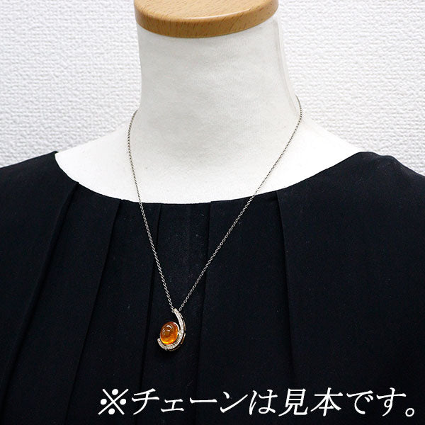 K18YG スぺサルティンガーネット ダイヤモンド ペンダントトップ 12.54ct 0.22ct