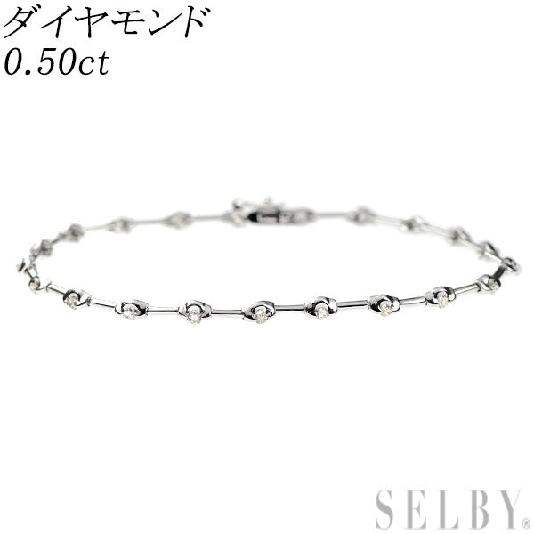 K18WG ダイヤモンド ブレスレット 0.50ct
