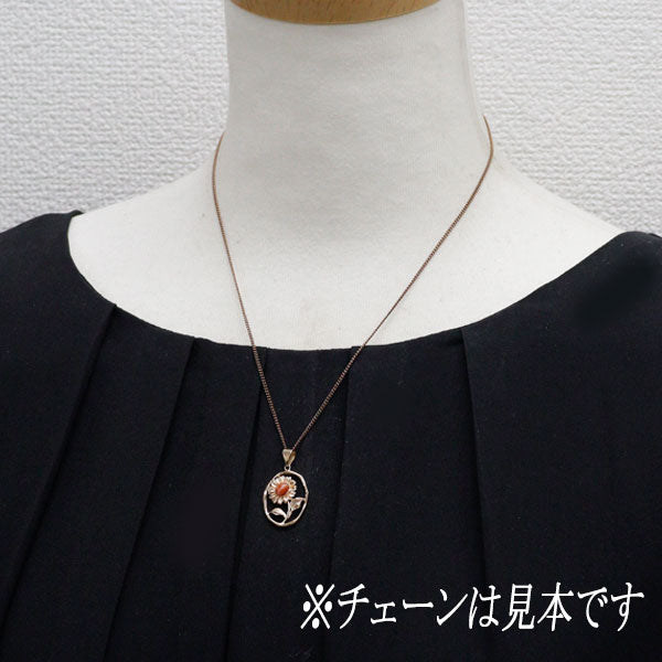 K10PG めのう ペンダントトップ フラワー