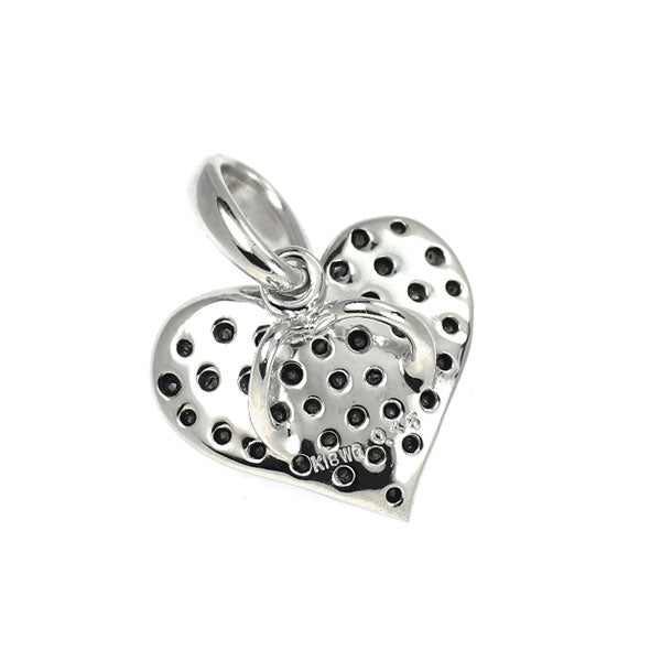 K18WG ブラックダイヤモンド ペンダントトップ 0.45ct ハート パヴェ