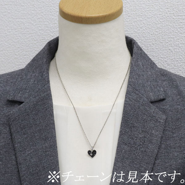 K18WG ブラックダイヤモンド ペンダントトップ 0.45ct ハート パヴェ
