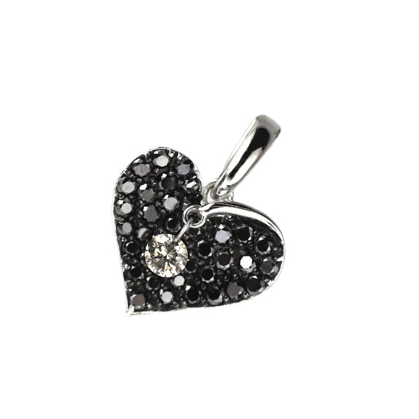 K18WG ブラックダイヤモンド ペンダントトップ 0.45ct ハート K18WG ブラックダイヤモンド ペンダントトップ 0.45ct ハート