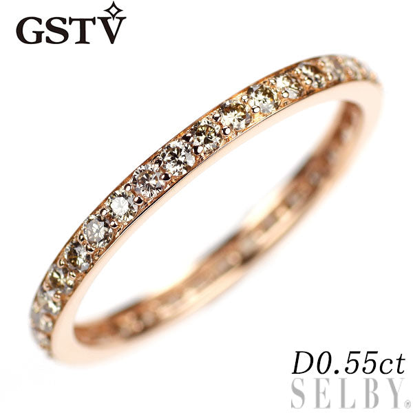 GSTV K18PG ダイヤモンド リング 0.55ct フルエタニティ